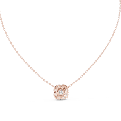 Cushion Halo Diamond Pendant Necklace
