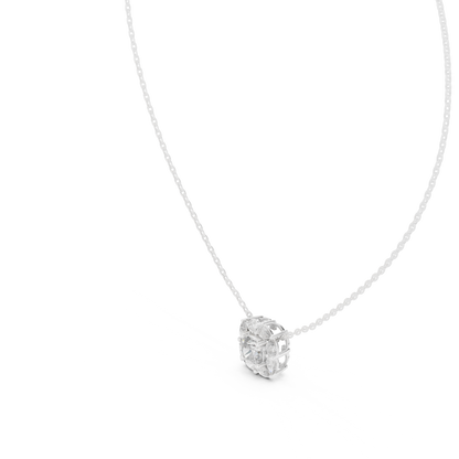 Cushion Halo Diamond Pendant Necklace