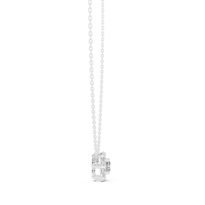 Cushion Halo Diamond Pendant Necklace
