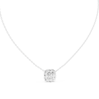 Cushion Halo Diamond Pendant Necklace