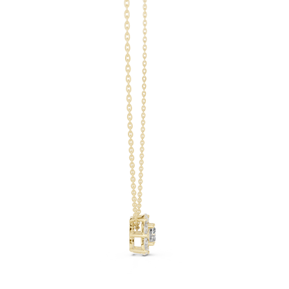 Cushion Halo Diamond Pendant Necklace