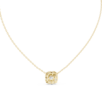 Cushion Halo Diamond Pendant Necklace