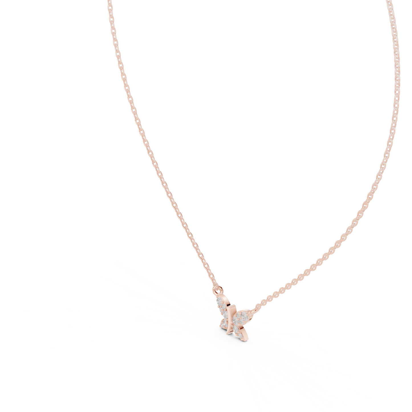 Diamond Butterfly Pendant Necklace
