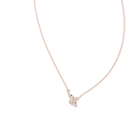 Diamond Butterfly Pendant Necklace