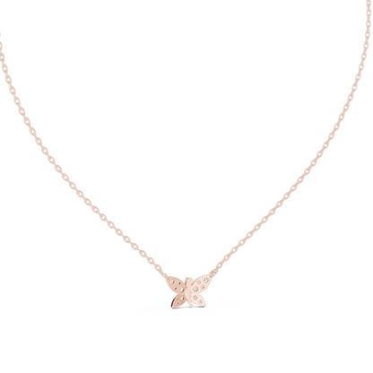 Diamond Butterfly Pendant Necklace