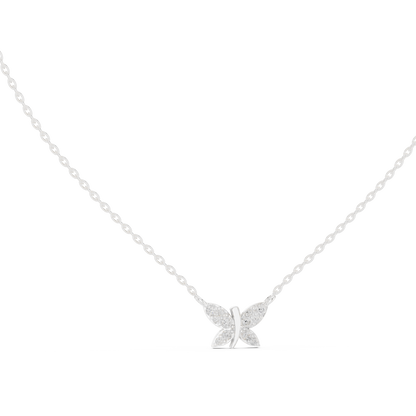 Diamond Butterfly Pendant Necklace
