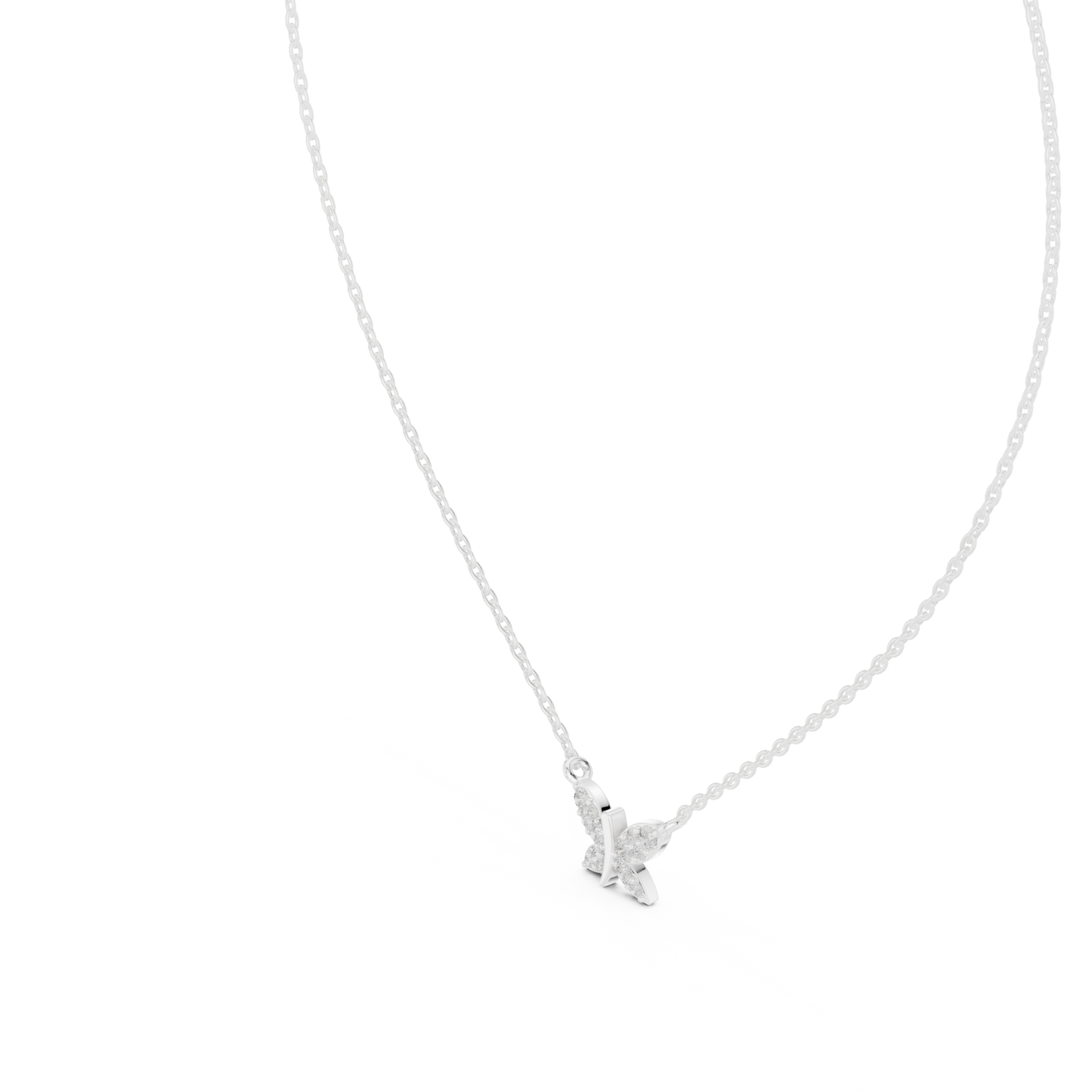 Diamond Butterfly Pendant Necklace