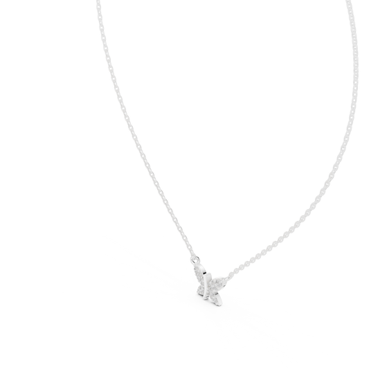 Diamond Butterfly Pendant Necklace