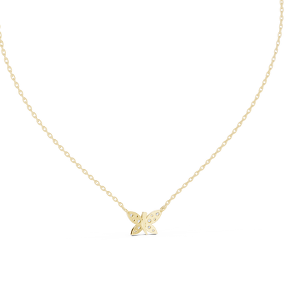 Diamond Butterfly Pendant Necklace