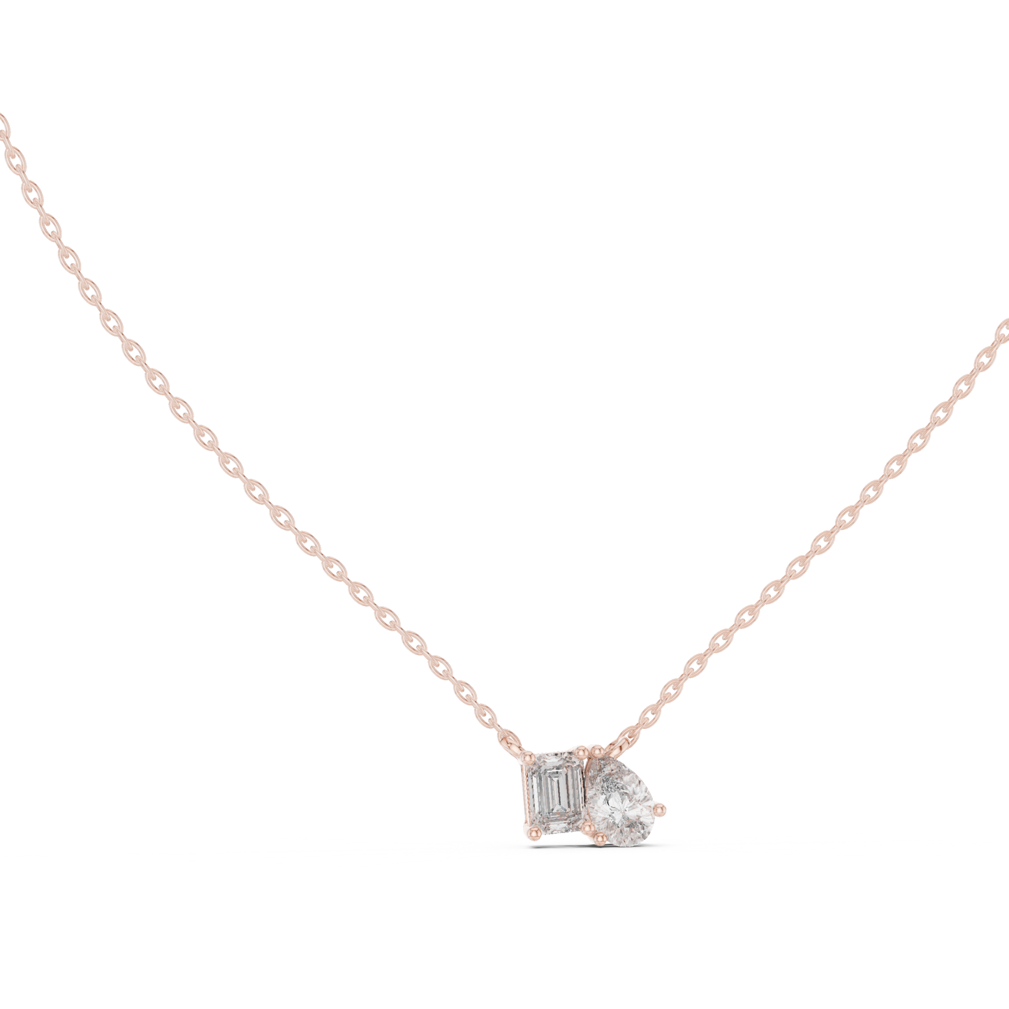 Two-Stone Diamond Pendant Necklace