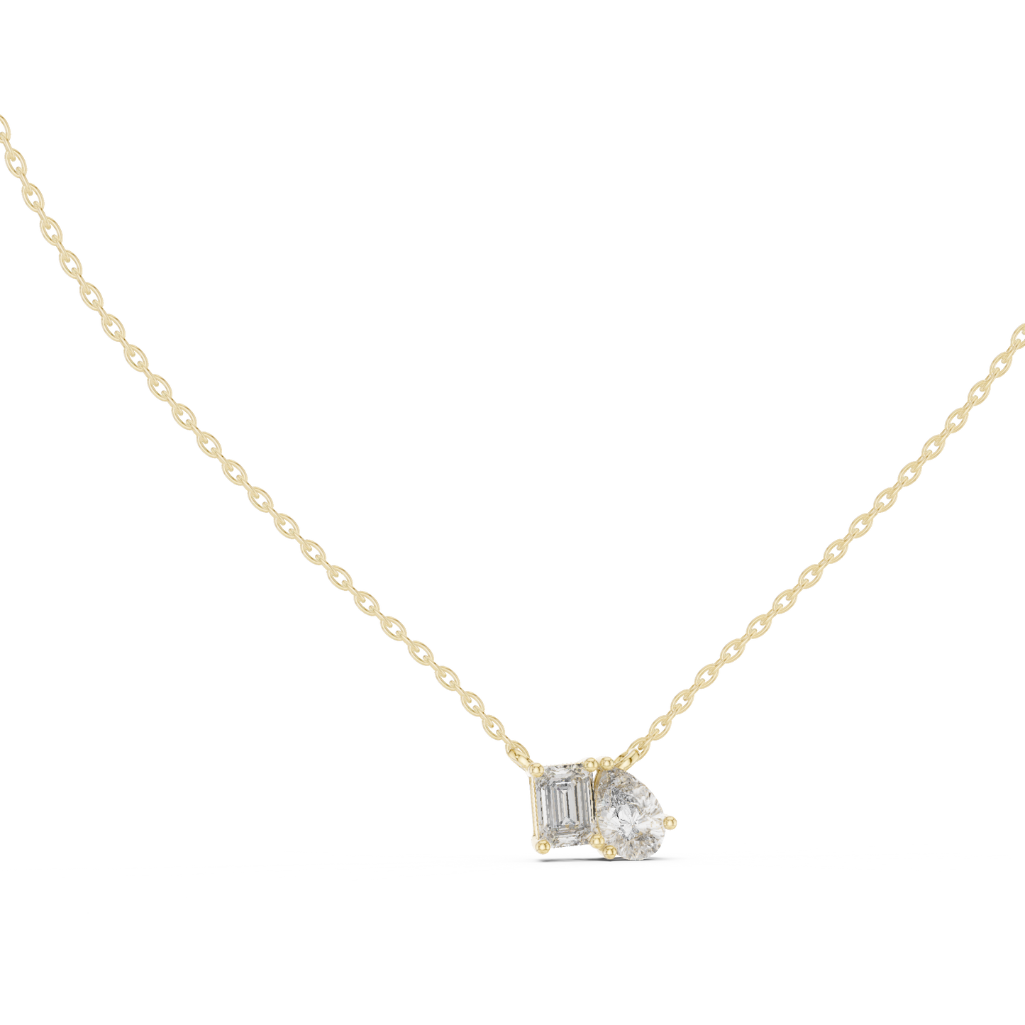Two-Stone Diamond Pendant Necklace