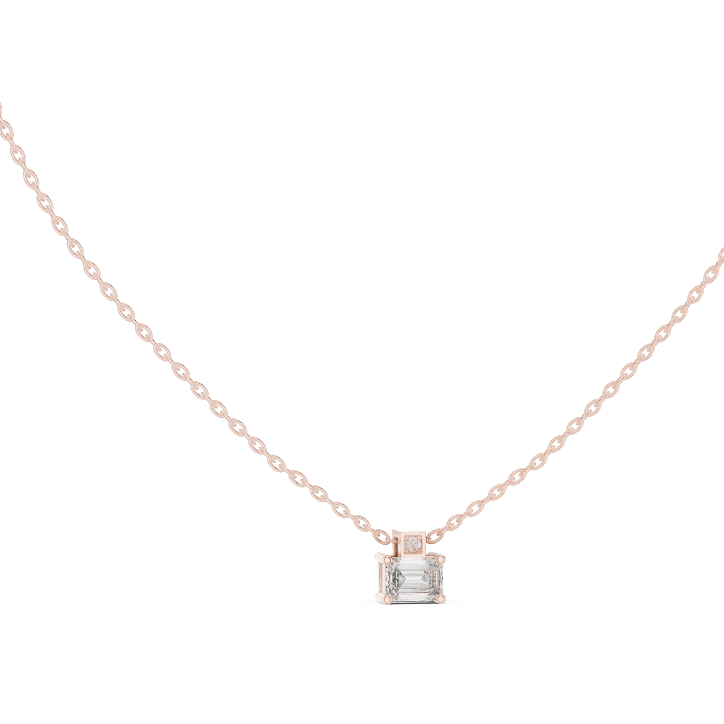 Emerald-Cut Diamond Pendant Necklace