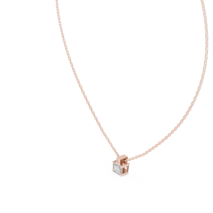 Emerald-Cut Diamond Pendant Necklace