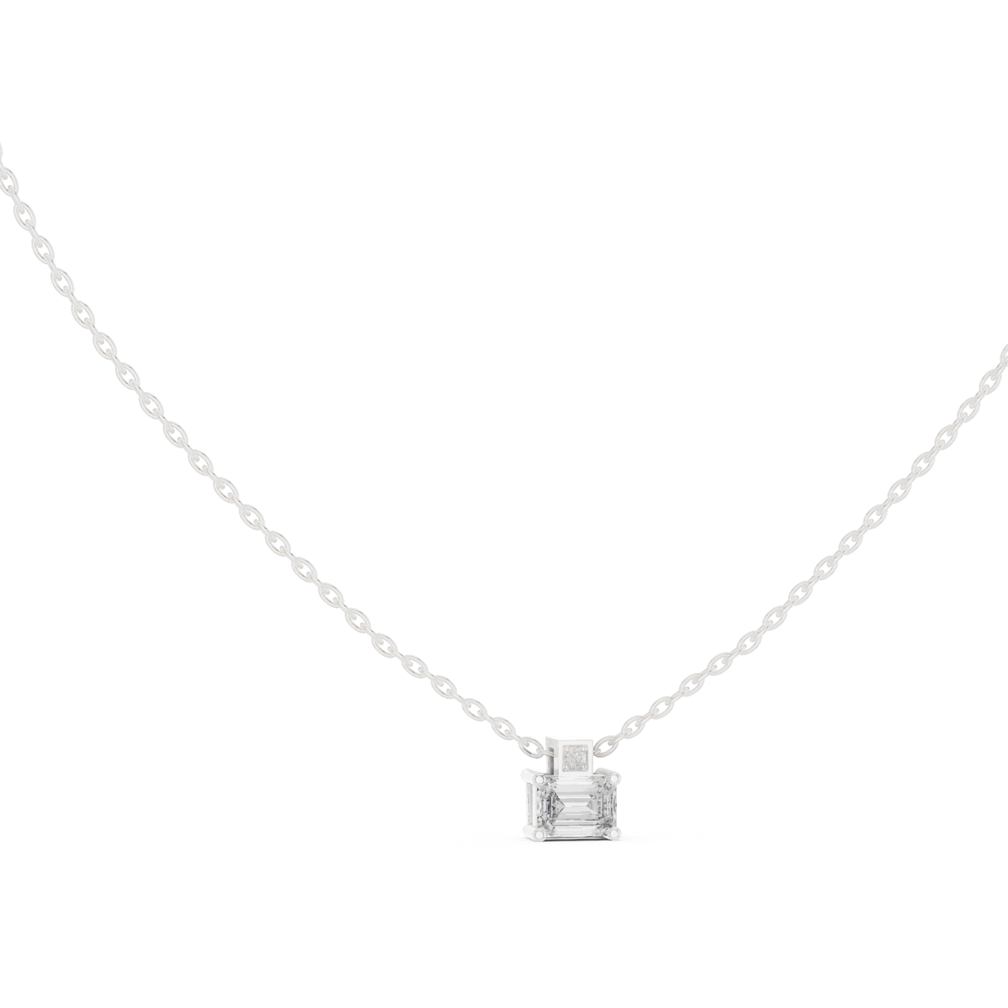 Emerald-Cut Diamond Pendant Necklace