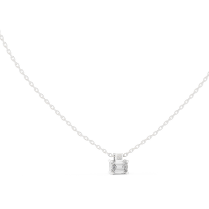 Emerald-Cut Diamond Pendant Necklace