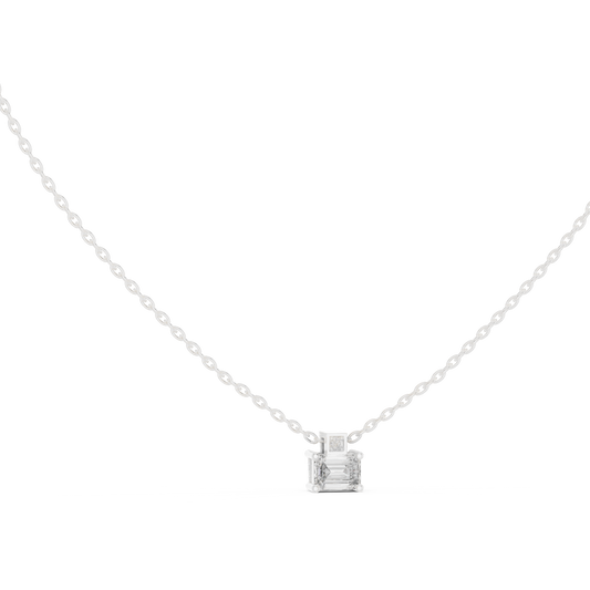 Emerald-Cut Diamond Pendant Necklace