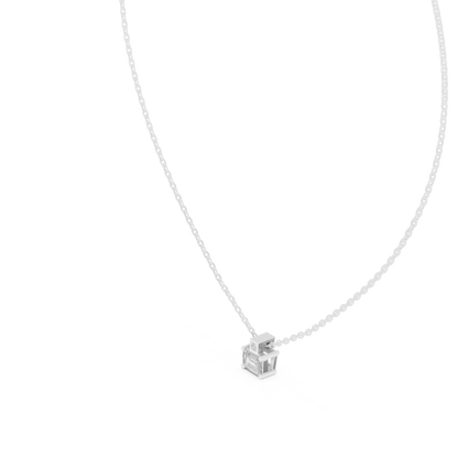 Emerald-Cut Diamond Pendant Necklace