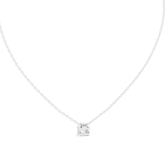Emerald-Cut Diamond Pendant Necklace