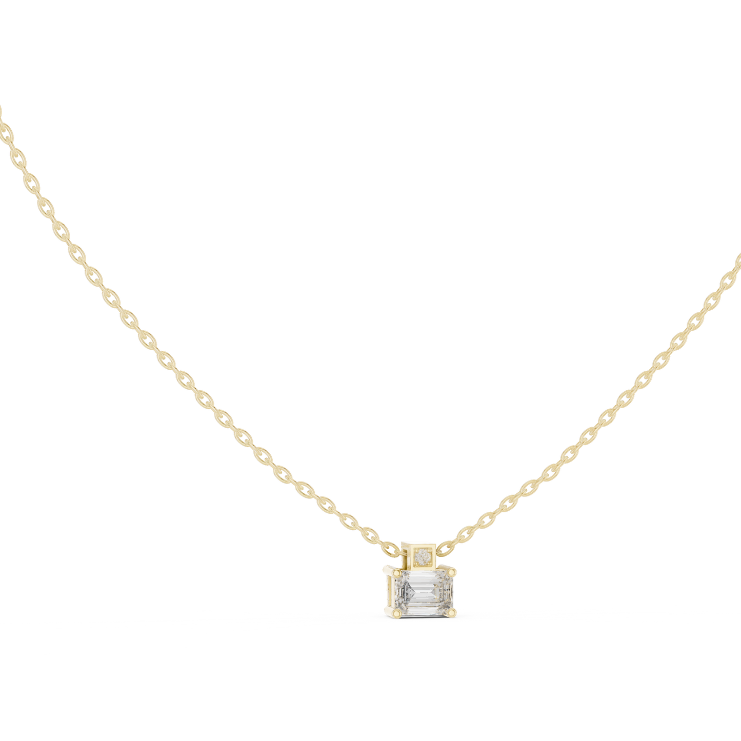 Emerald-Cut Diamond Pendant Necklace