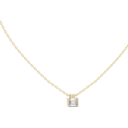 Emerald-Cut Diamond Pendant Necklace