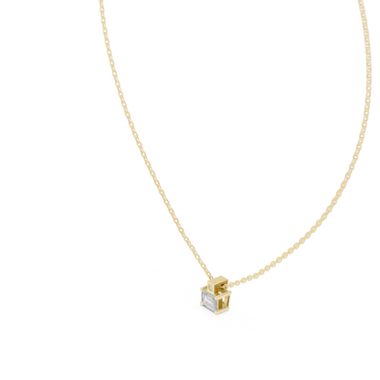Emerald-Cut Diamond Pendant Necklace