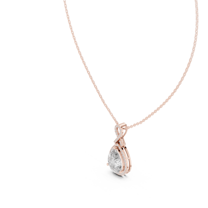 Pear-Shaped Halo Diamond Pendant