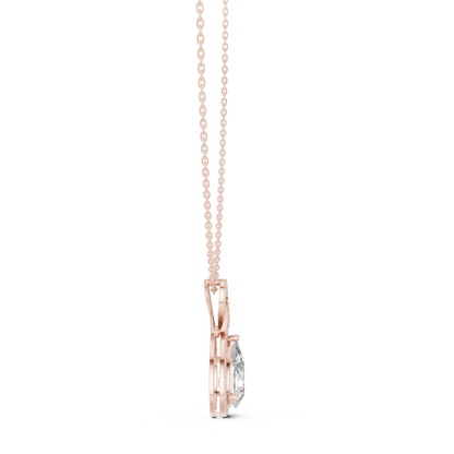 Pear-Shaped Halo Diamond Pendant