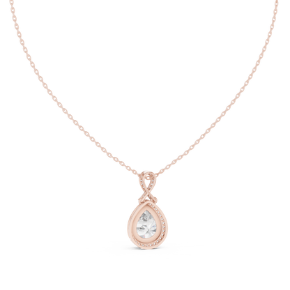 Pear-Shaped Halo Diamond Pendant