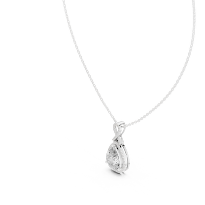 Pear-Shaped Halo Diamond Pendant