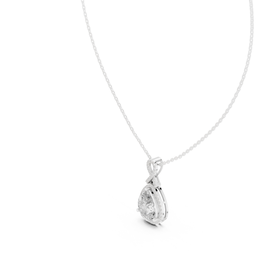 Pear-Shaped Halo Diamond Pendant