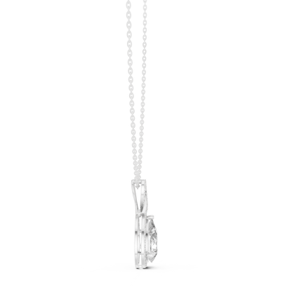 Pear-Shaped Halo Diamond Pendant