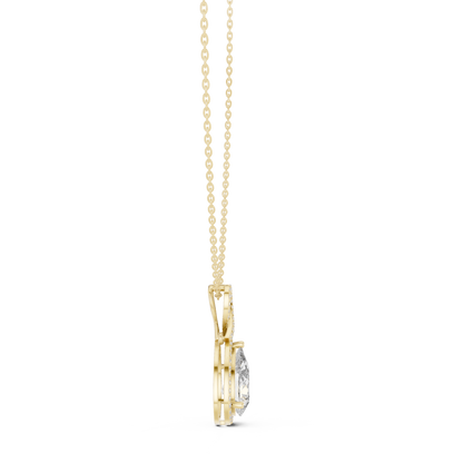 Pear-Shaped Halo Diamond Pendant