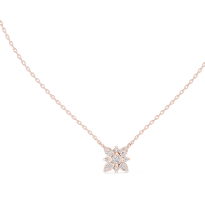 Floral Diamond Pendant Necklace