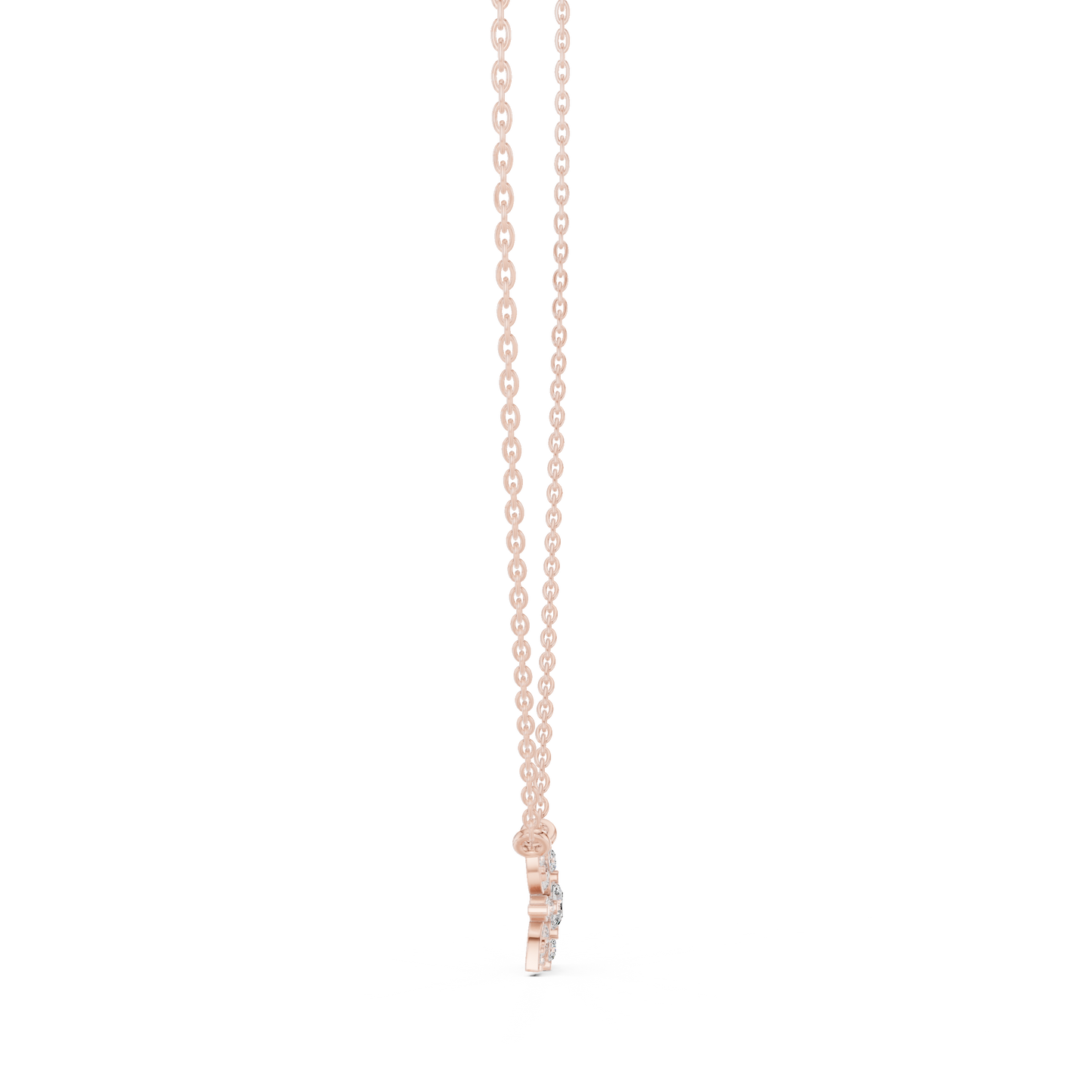 Floral Diamond Pendant Necklace