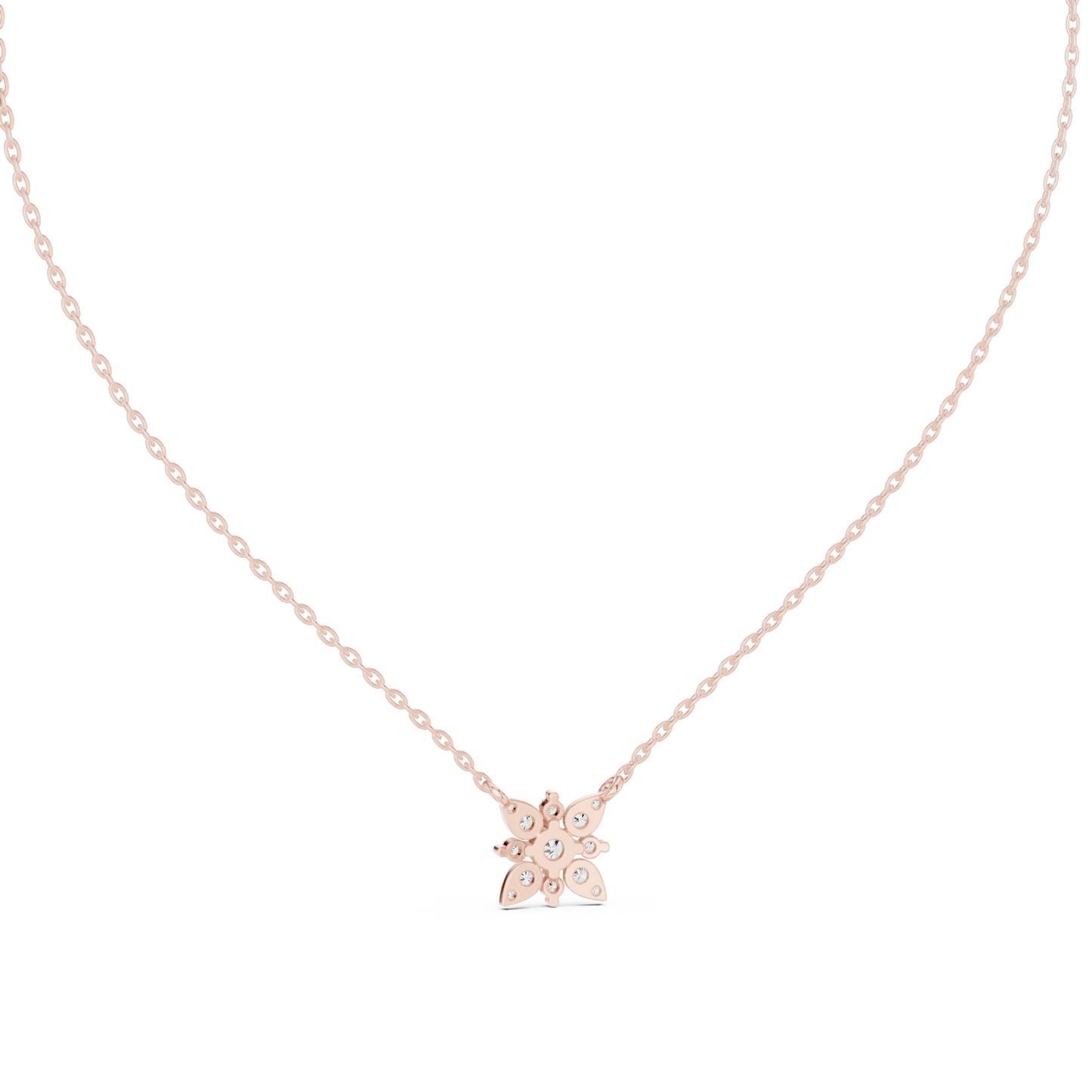 Floral Diamond Pendant Necklace