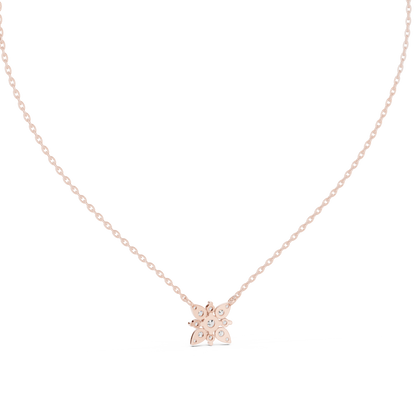 Floral Diamond Pendant Necklace