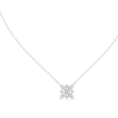 Floral Diamond Pendant Necklace