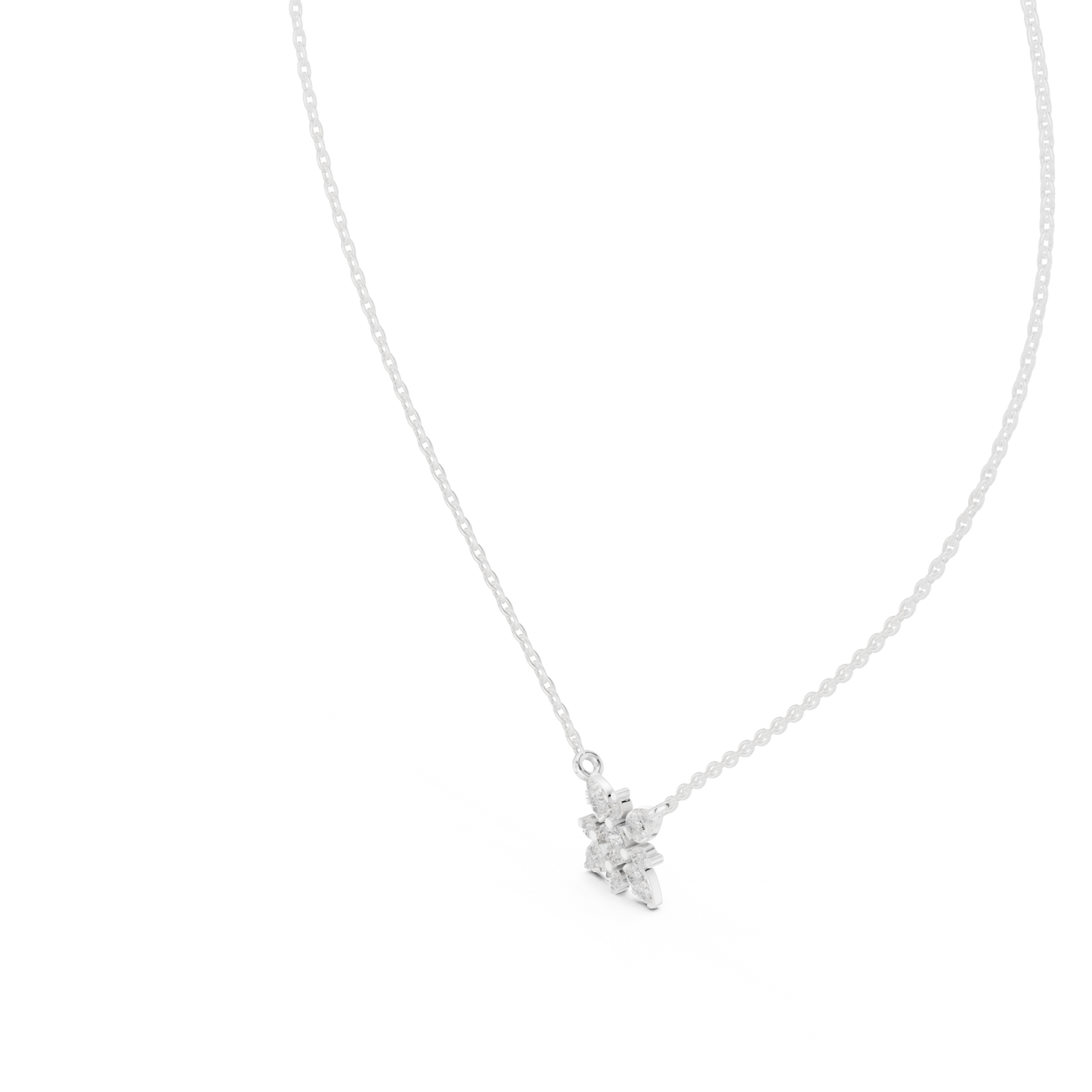 Floral Diamond Pendant Necklace