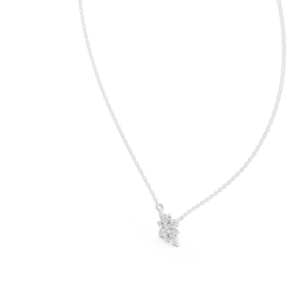 Floral Diamond Pendant Necklace