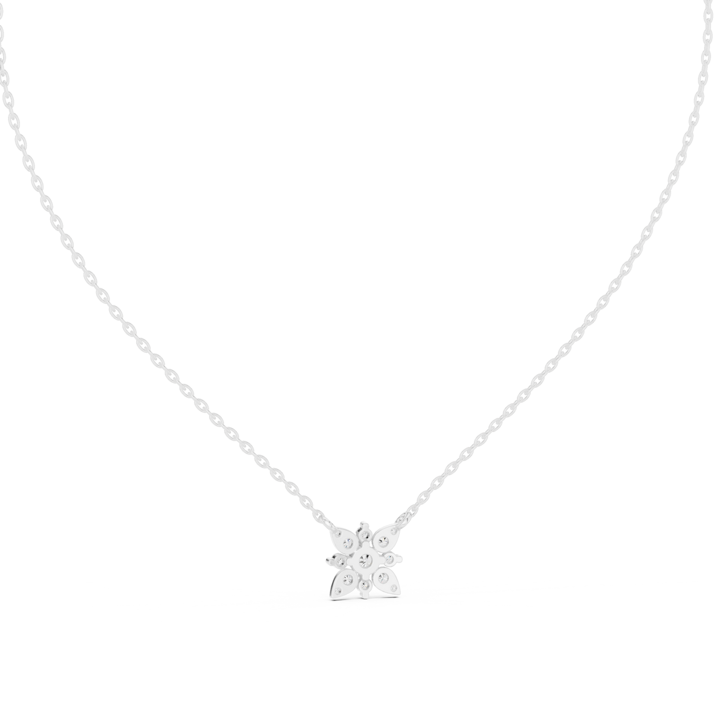 Floral Diamond Pendant Necklace