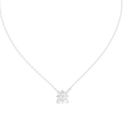 Floral Diamond Pendant Necklace