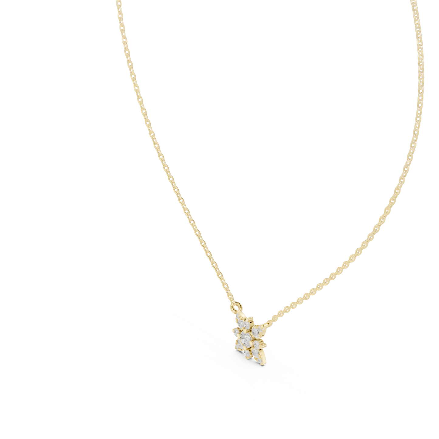 Floral Diamond Pendant Necklace