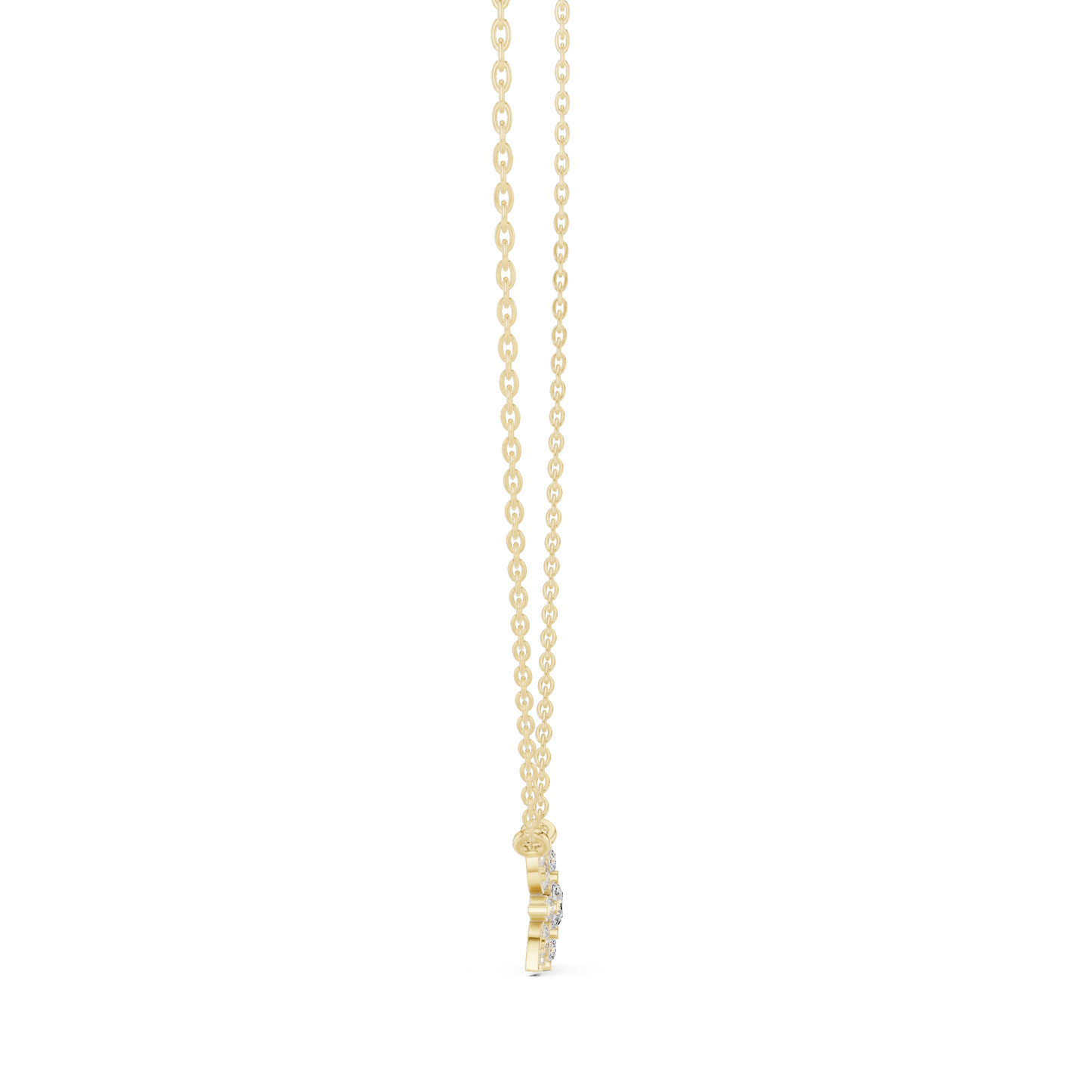 Floral Diamond Pendant Necklace