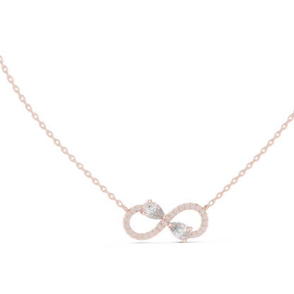 Infinity Two-Stone Diamond Pendant Necklace