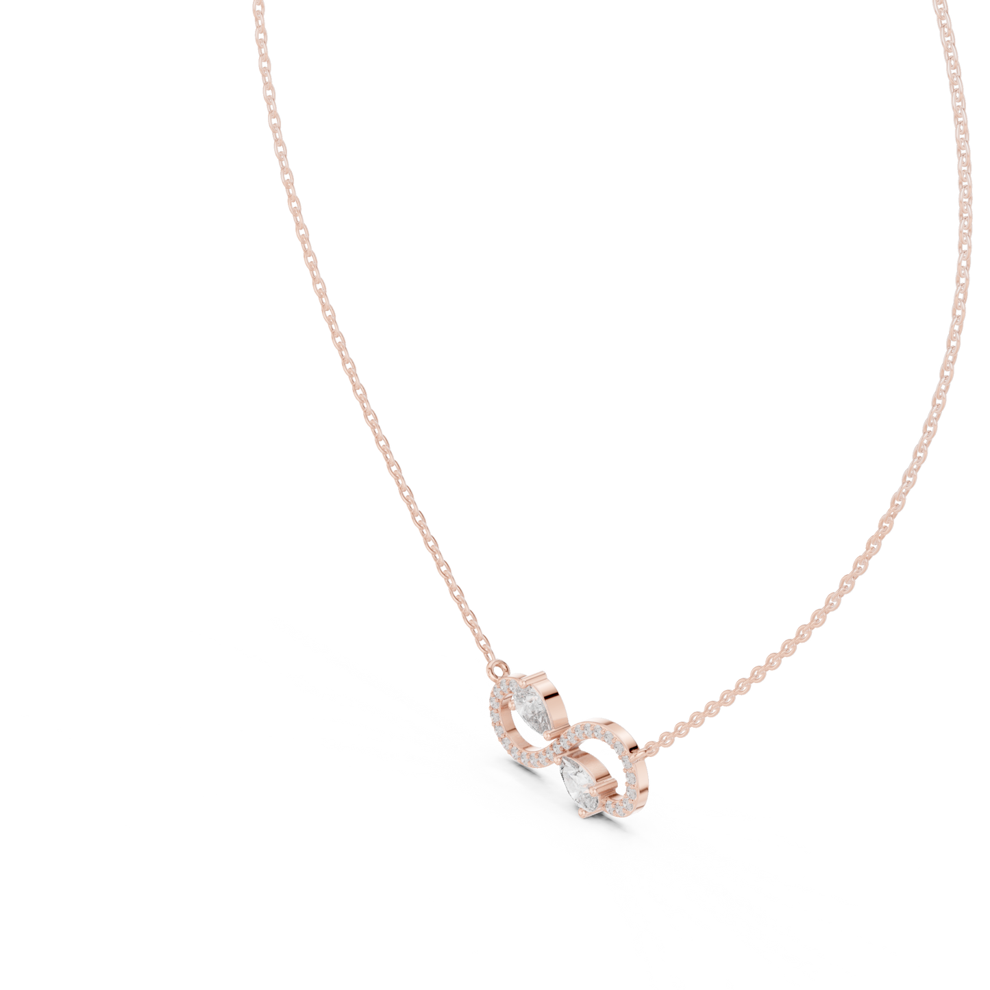 Infinity Two-Stone Diamond Pendant Necklace