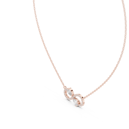 Infinity Two-Stone Diamond Pendant Necklace