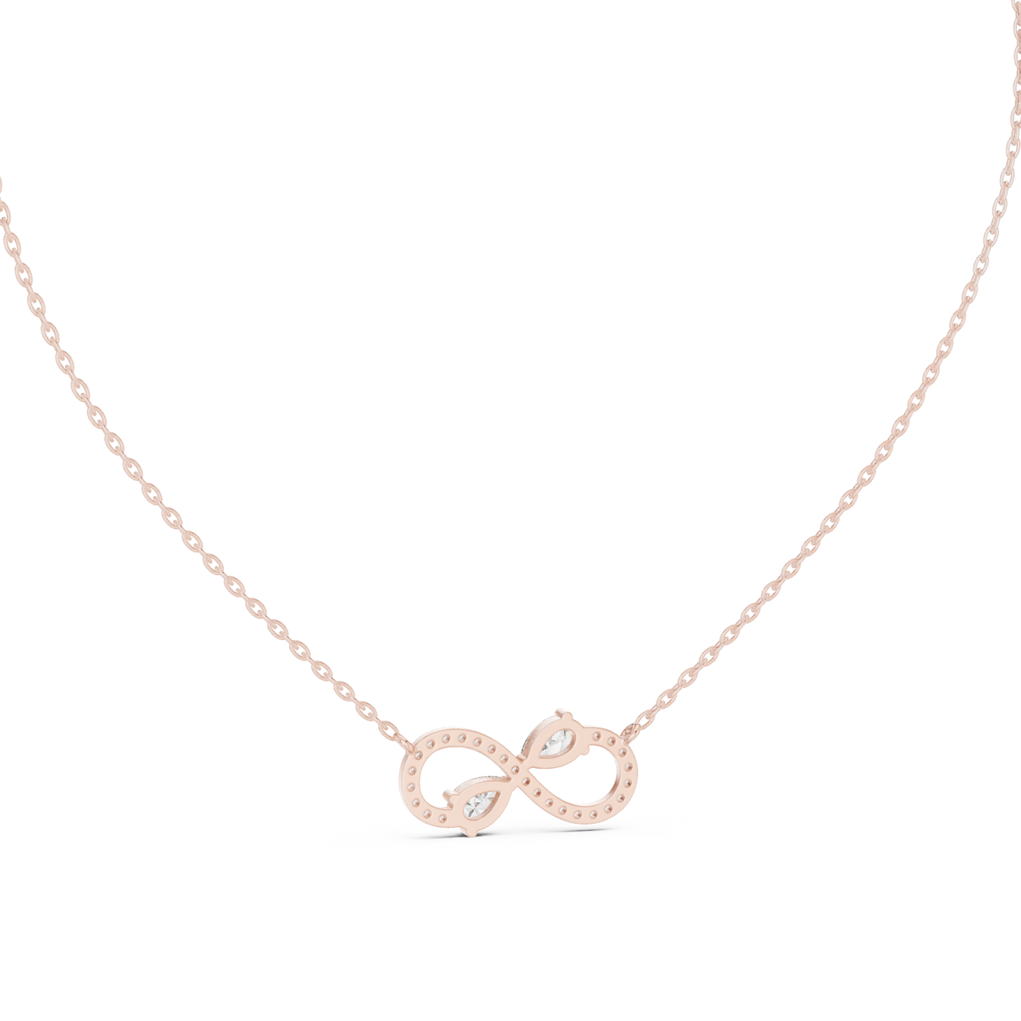 Infinity Two-Stone Diamond Pendant Necklace