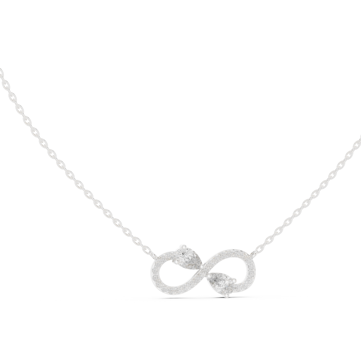 Infinity Two-Stone Diamond Pendant Necklace