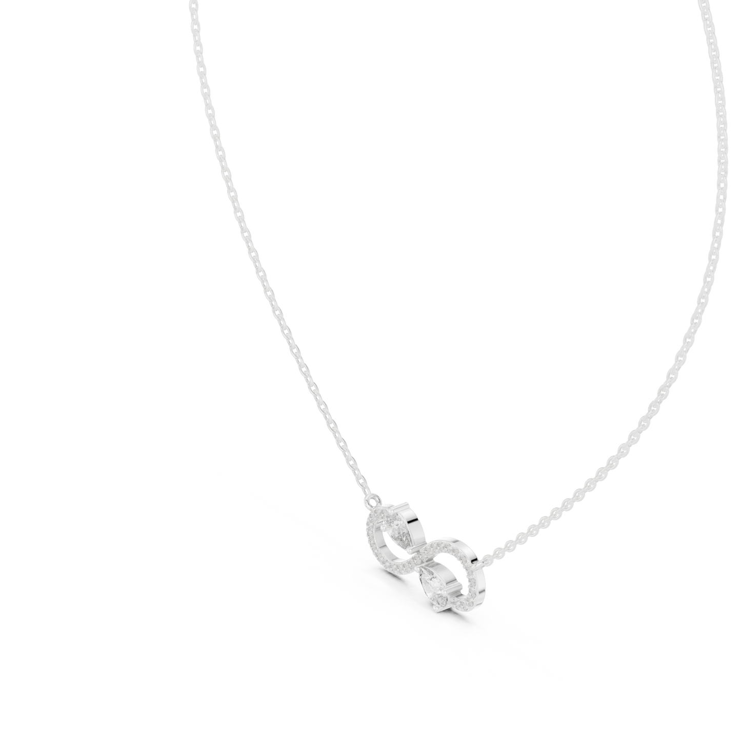 Infinity Two-Stone Diamond Pendant Necklace
