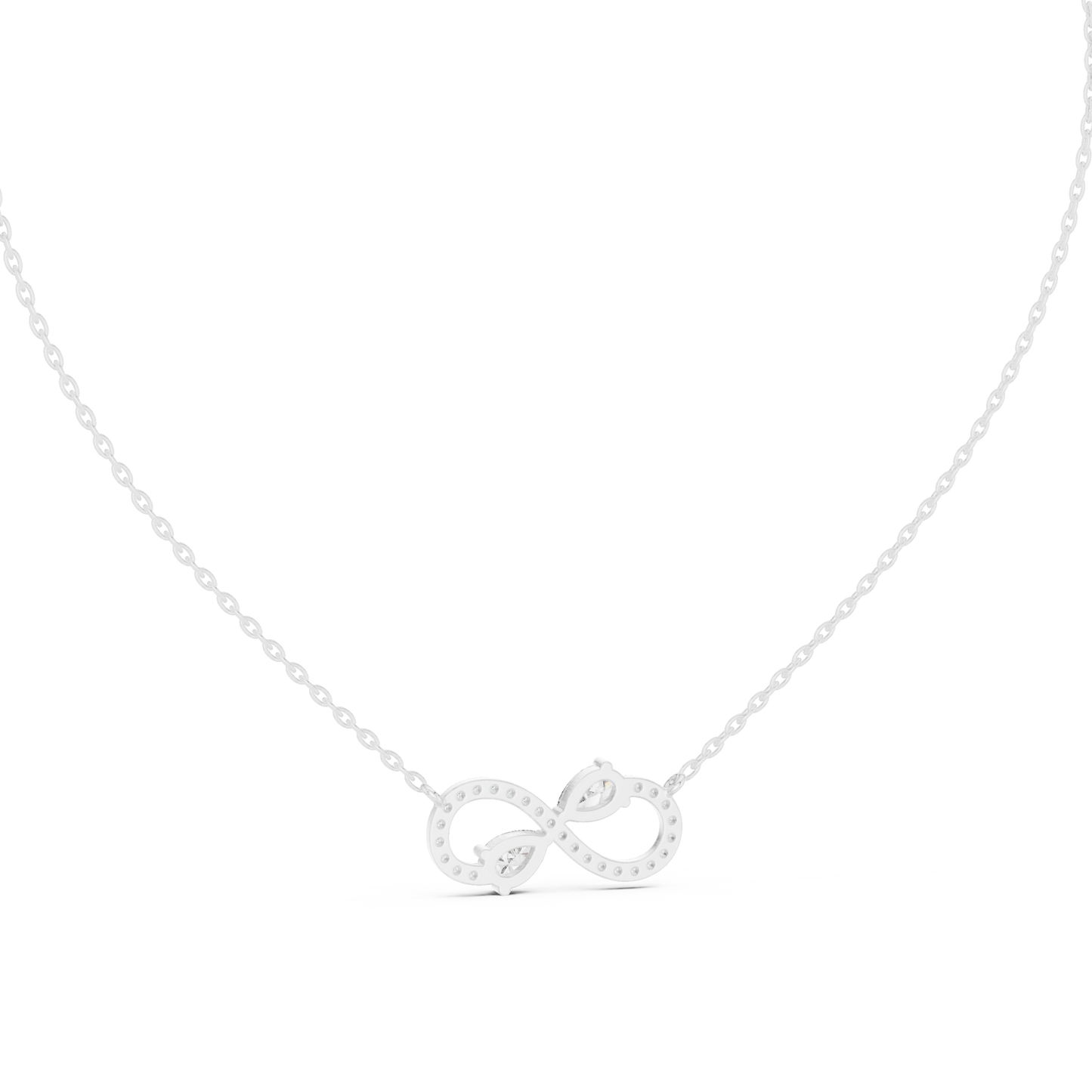 Infinity Two-Stone Diamond Pendant Necklace